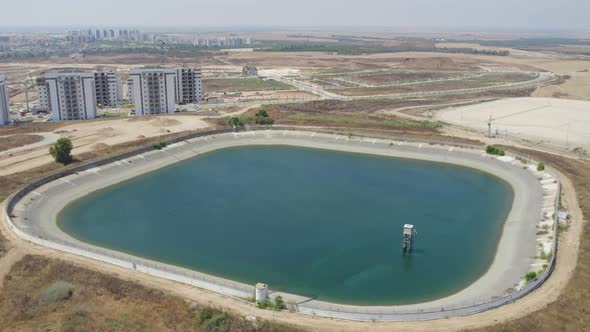 Aerial Shot of Aqueduct at Netivot City , Israel