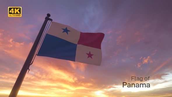 Panama Flag on a Flagpole V3 - 4K