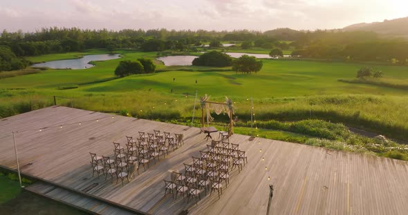 Beautiful Wedding Arch View From Drone