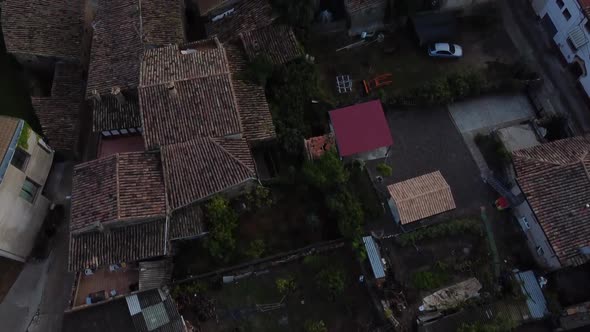 Aerial View Small Village Buera In Spain