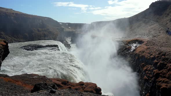 Idyllic View of Gullfoss Waterfall in Golden Circle in Iceland