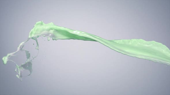 Milky green and pink liquid splash, Slow Motion