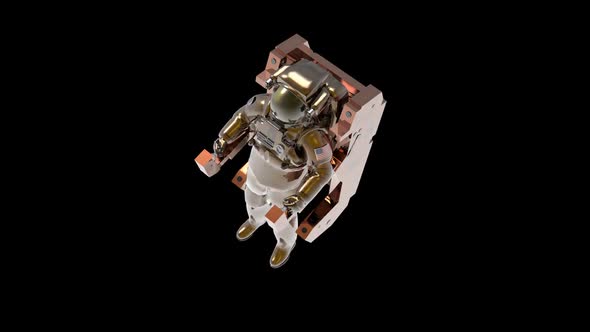 Astronauts float in outer space