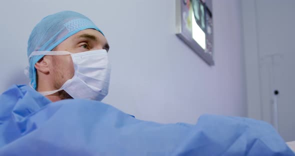 Medical professional working at a hospital alt