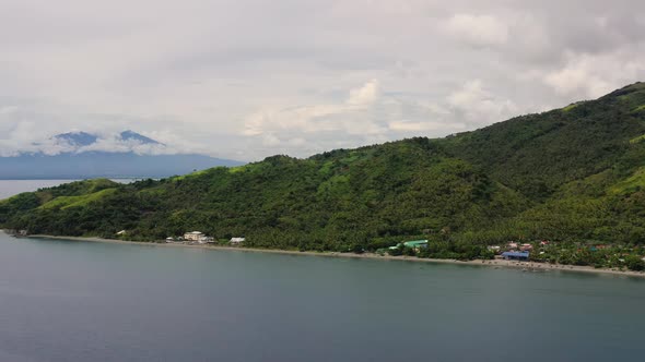 Tropical Landscape: Mountains and Sea.