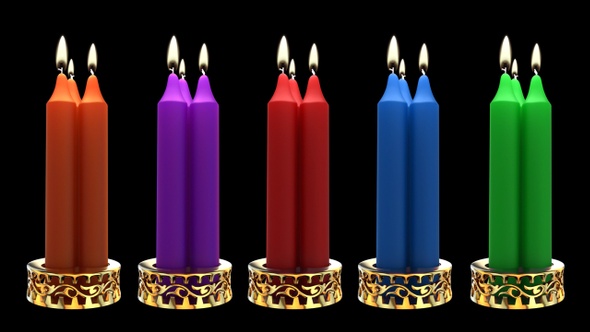 Candles With Golden Holder