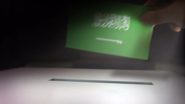 Compositing Hand Voting To Flag OF Saudi Arabia