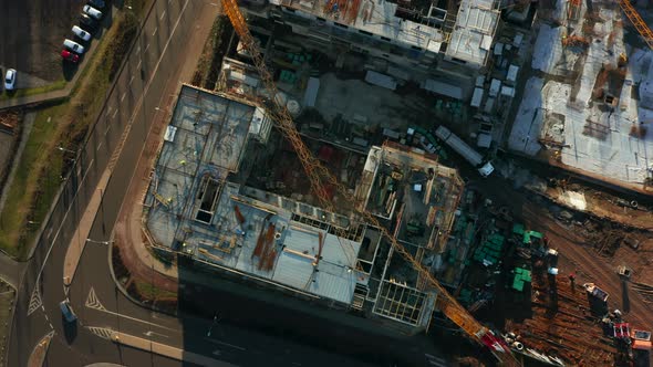 Construction of a New Building Aerial View alt