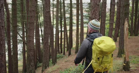 Man in forest