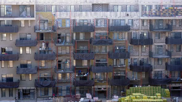 General View of the Construction Site of a Residential Area in the City