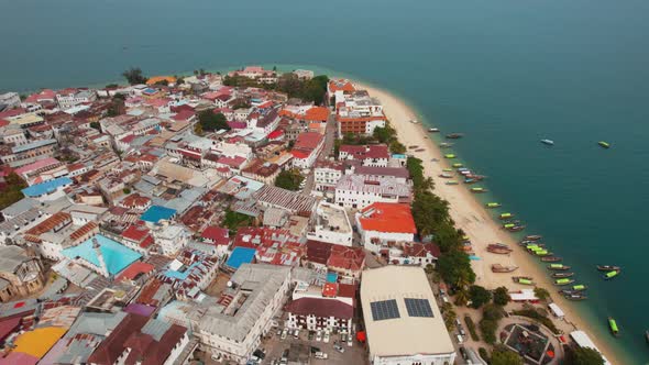 Aerial view of Zanzibar Island in Tanzania.