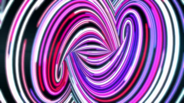 Swirling abstract path with colored lines fast