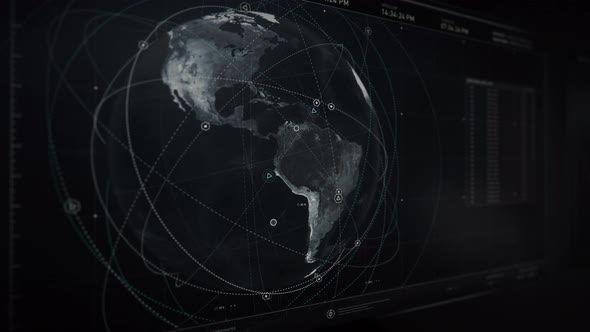 Modern Satellite Data Map Software Searching Globe For Location In Venezuela alt