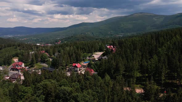 Karpacz Resort with Mountains and Hotels Aerial View