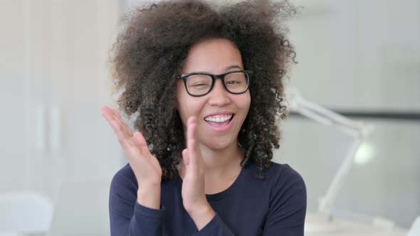 Portrait of African Woman Clapping Appreciating