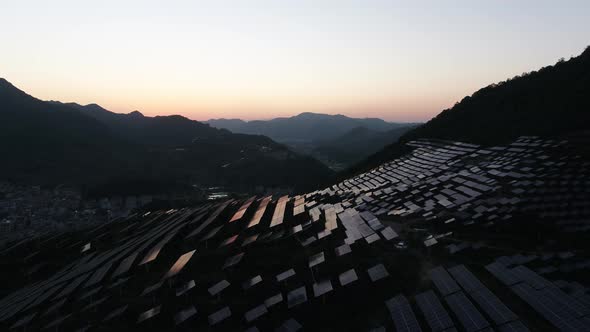 Solar power station in montain