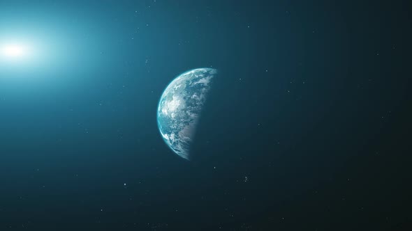 Earth Orbit Zoom Reverse Open Space Background