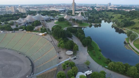 Aerial shot of the Olympiapark