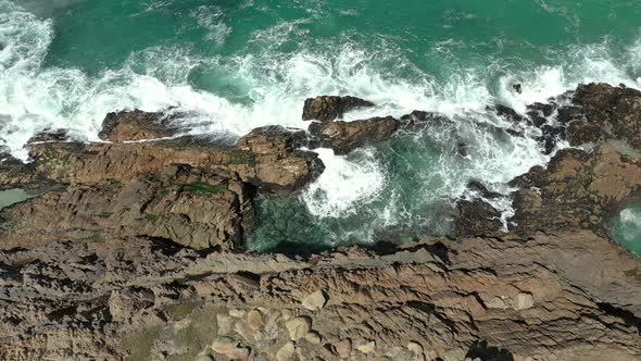 Wide angle shot of a cliff in Kogel Bay South Africa