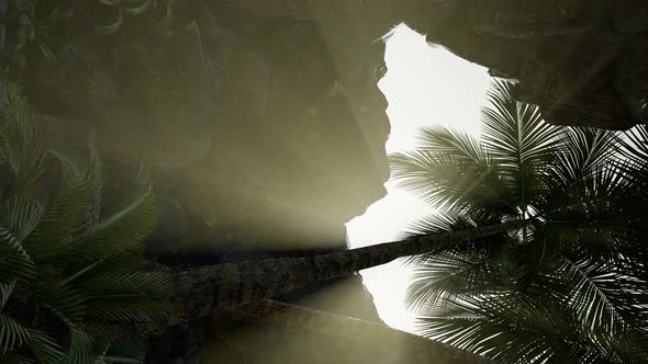 Sun Light Inside Mysterious Cave