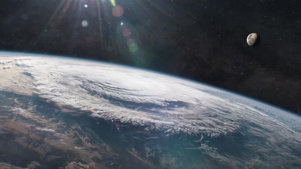 Hurricane in the Atmosphere of Planet Earth as Seen From Orbit