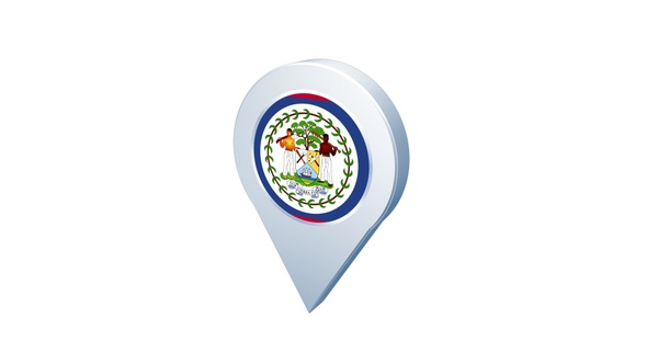 Belize Flag Pin Icon