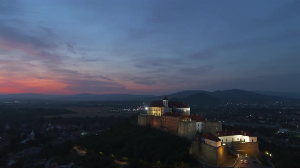 Castle Night Red Sunset