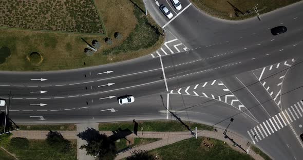 Aerial City Transport Collection - Top View of Urban Streets and City Road Traffic Jam