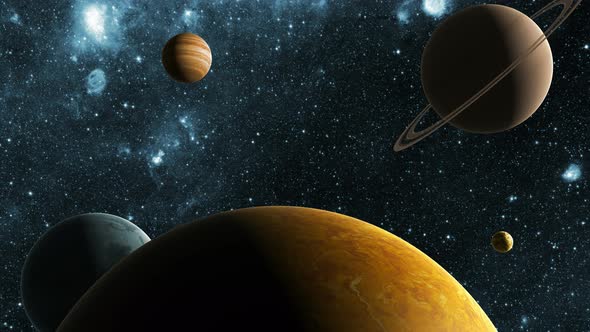 Flight In Outer Space Between Different Planets alt