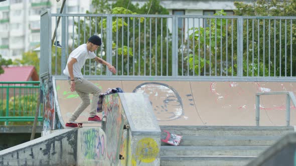 Skateborder in a park