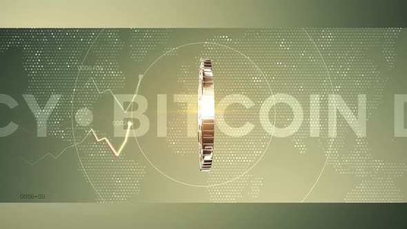 06  - 2 Rotating BITCOIN Cryptocurrency Background 4K