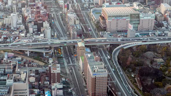Osaka City Multilevel Interchange on Day Timelapse