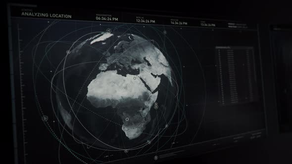 Tracking Technology. Satellite Connection. Drone. Position Analysis. Egypt. UI