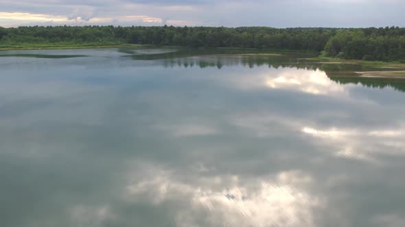 Wavy Water Surface with Blurred Sky Reflection