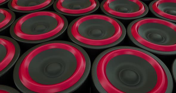 bass subwoofer  hi-fi stereo speakers dance beat music Red blue loop background 4k red