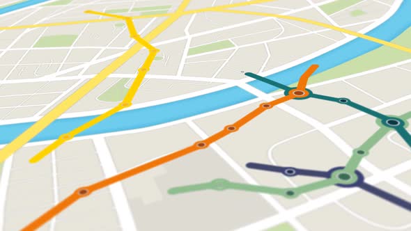 Metro, subway, underground Navigation on city map. Urban transportation system.