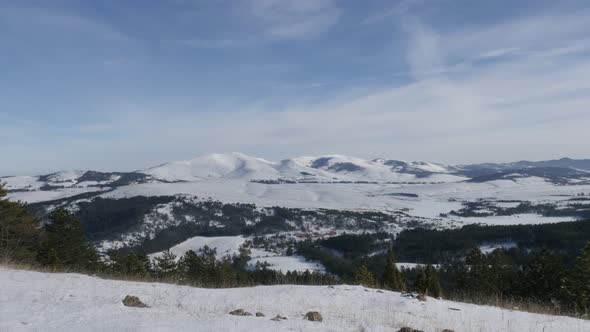 Tilting on mountain region of western Serbia by winter 4K 2160p 30fps UltraHD footage - Zlatibor tou