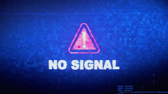 No Signal Text Digital Noise Twitch Glitch Distortion Effect Error 