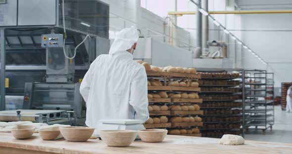 Charismatic Man Baker Dancing Funny While