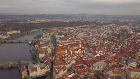 Czech Republic Prague Aerial Drone Flying