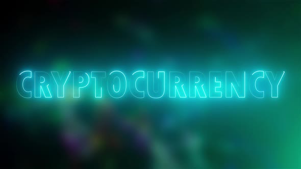 Text Cryptocurrency of Letters with a Neon Effect