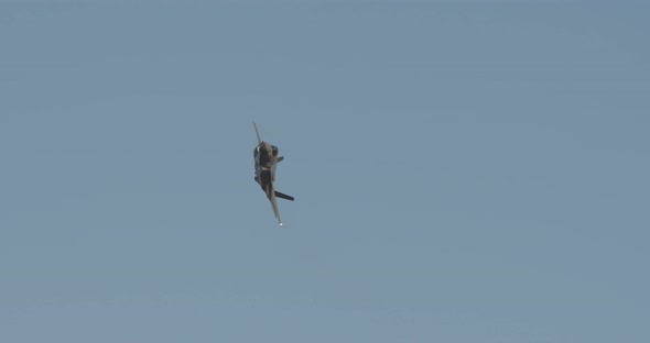 Israeli air force F-35 stealth fighter flying at high speed during an airshow