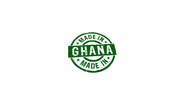 Made in Ghana stamp and stamping isolated