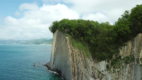 Drone View of Rocks Nature Sea and Water Skala Kiseleva is a Natural Monument on the Territory of