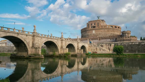 Time Lapse of Castel Sant Angelo in Rome  Italy