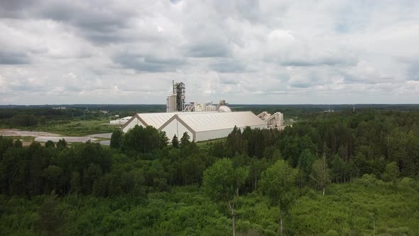 Concrete factory industrial zone in the forest