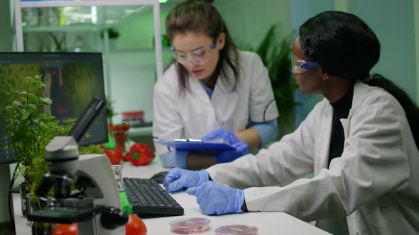 Medical Team Researchers Analyzing Botany Expertise on Computer alt