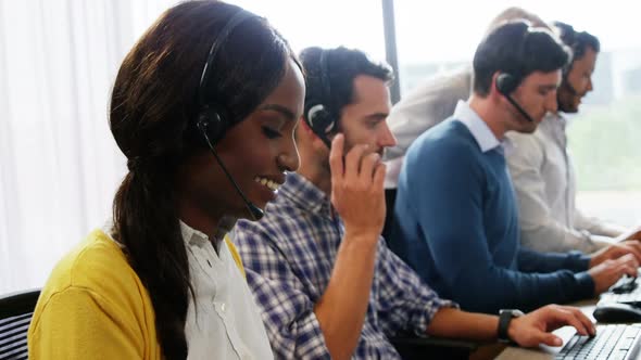 Group of business executive with headset