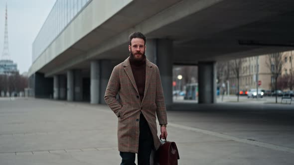 Businessman Going to Work By Walk