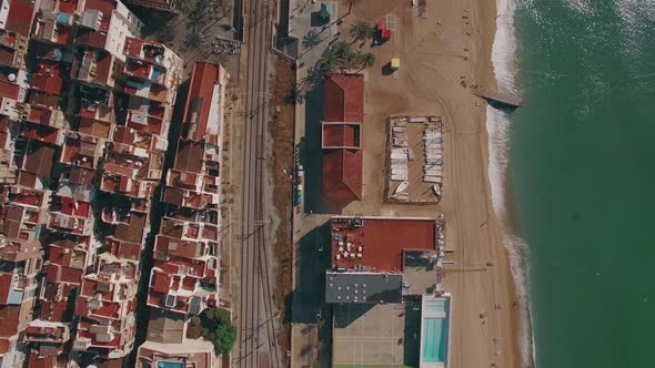 Coast in Barcelona, Aerial View